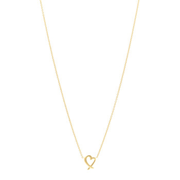 TIFFANY 18K Yellow Gold Small Paloma Picasso Loving Heart Pendant Necklace