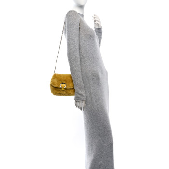 JIMMY CHOO Faux Fur Madeline Bag Yellow