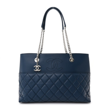 CHANEL Lambskin Quilted Medium Urban Delight Tote Blue
