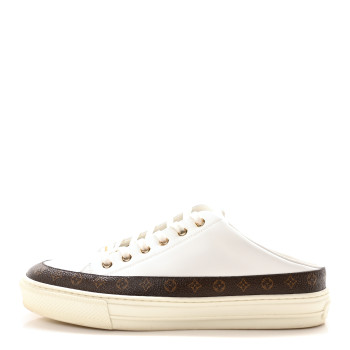 LOUIS VUITTON Monogram Womens Stellar Open Back Sneakers 39.5 White