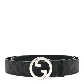 GUCCI GG Supreme Monogram Textured Dollar Calfskin Blondie 40mm Belt 110 44 Black