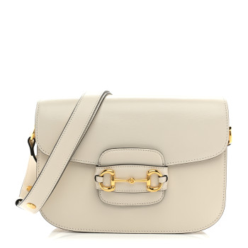 GUCCI Azalea Calfskin Horsebit 1955 Shoulder Bag Mystic White