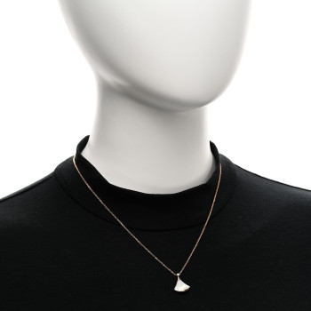BULGARI 18K Rose Gold Diamond Mother of Pearl Small Divas' Dream Pendant Necklace