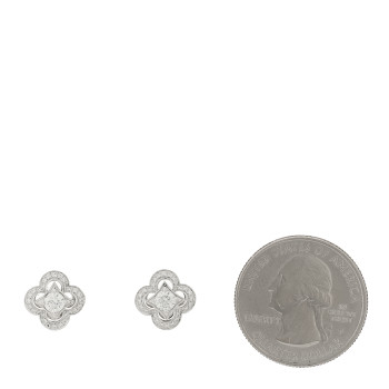 LOUIS VUITTON 18K White Gold Diamond Les Ardentes Stud Earrings