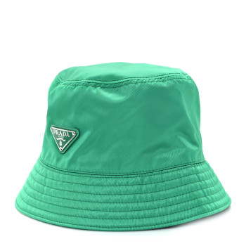 PRADA Re-Nylon Triangle Womens Bucket Hat S Menta