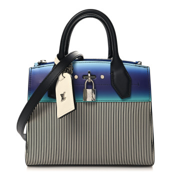 LOUIS VUITTON Calfskin Kick Mini City Steamer Blue