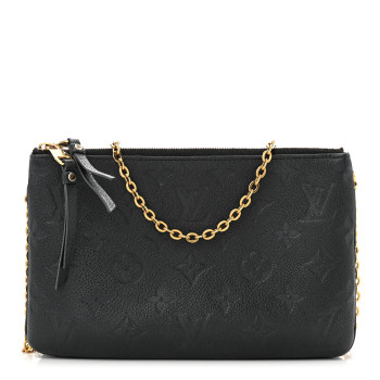LOUIS VUITTON Empreinte Double Zip Pochette Black
