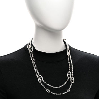 HERMES Sterling Silver Farandole Necklace 120