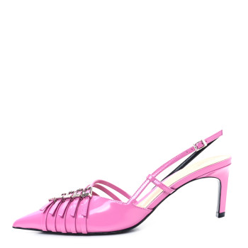 GUCCI Patent Regent Calfskin Walma 65 Buckle Slingback Pumps 38.5 Libre Pink