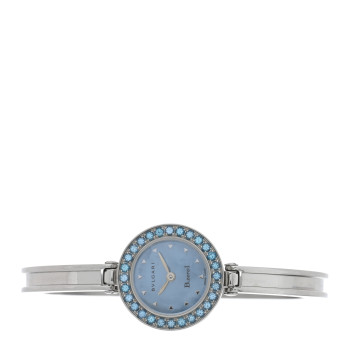 BULGARI Stainless Steel Blue Topaz Blue Mother of Pearl 22mm B.Zero1 Quartz Watch