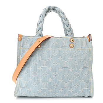 LOUIS VUITTON Monogram Washed Denim Let Go PM Sky Blue