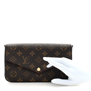 LOUIS VUITTON Monogram Pochette Felicie Chain Wallet Fuchsia