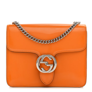 GUCCI Shade Lux Calfskin Small Interlocking G Shoulder Bag Orange