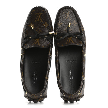 LOUIS VUITTON Patent Monogram Gloria Loafers 38
