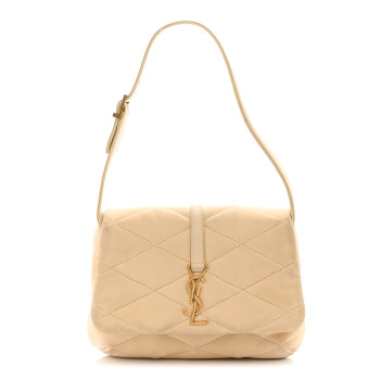 SAINT LAURENT Nubuck Suede Quilted Le 57 Diamond Shoulder Bag Burro