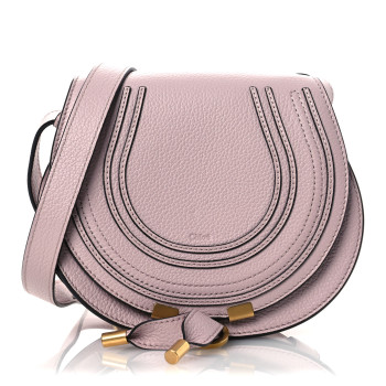 CHLOE Calfskin Mini Marcie Round Crossbody Bag Misty Lavender