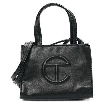 TELFAR Vegan Leather Small Shopping Bag Black