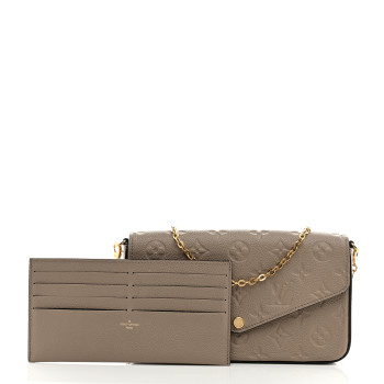 LOUIS VUITTON Empreinte Pochette Felicie Chain Wallet Tourterelle