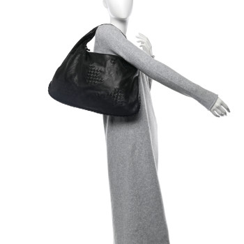 BOTTEGA VENETA Nappa Intrecciato Patchwork Large Hobo Black