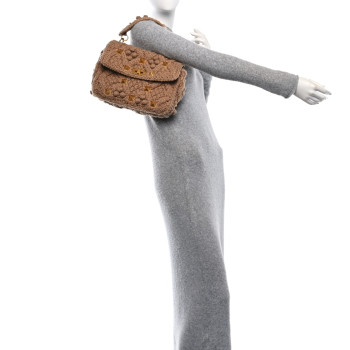 VALENTINO GARAVANI Cashmere Large Roman Stud Shoulder Bag Beige
