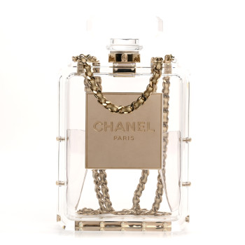 CHANEL Transluscent Plexiglass Perfume Bottle Clutch