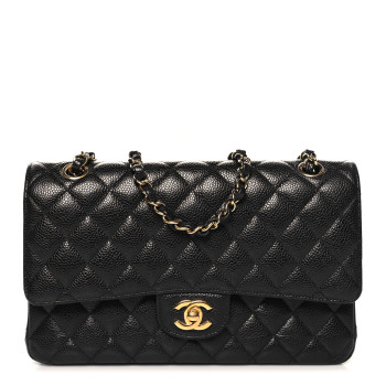 CHANEL Caviar Quilted Medium Double Flap Black