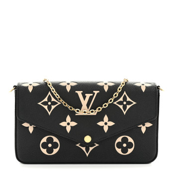LOUIS VUITTON Empreinte Monogram Giant Felicie Pochette Black Beige
