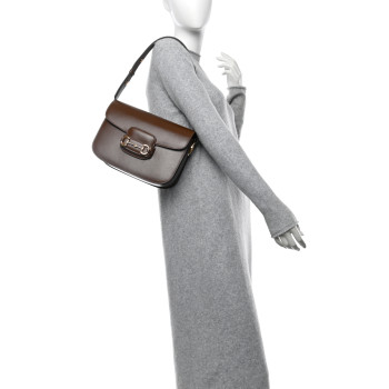 GUCCI Azalea Calfskin Horsebit 1955 Shoulder Bag Brown Sugar
