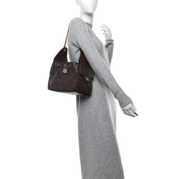 CHANEL Caviar Quilted Small Chanel 25 Handbag Dark Brown