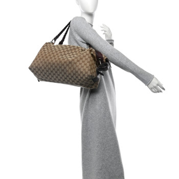 GUCCI Monogram Bamboo Bar Medium Tote Bordeaux