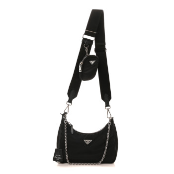 PRADA Nylon Re-Edition 2005 Shoulder Bag Black