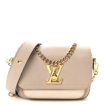 LOUIS VUITTON Grained Calfskin Lockme Tender Greige
