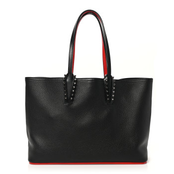 CHRISTIAN LOUBOUTIN Calfskin Empire Spikes Small East West Cabata Tote Black
