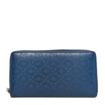 GUCCI Guccissima Zip Around Wallet Blue