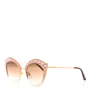 GUCCI Metal Crystal Cat Eye Sunglasses GG00114S Pink