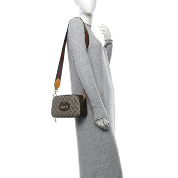 GUCCI GG Supreme Monogram Web Neo Vintage Shoulder Bag Beige New Acero Crop