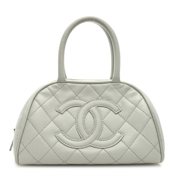 CHANEL Caviar Quilted Small Bowler Grey
