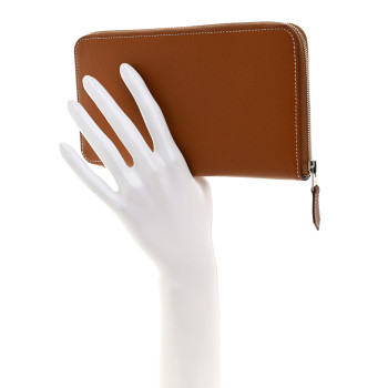HERMES Epsom Silk'In Wallet Gold Cassis Vert Fizz