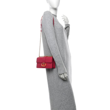 CHRISTIAN DIOR Grained Calfskin 30 Montaigne East West Chain Flap Bag Passion Pink