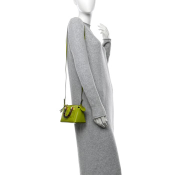 FENDI Vitello King Plexiglass Logo Embossed Mini By The Way Top Handle Boston Bag Wasabi