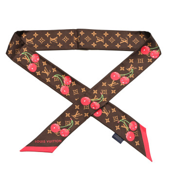 LOUIS VUITTON LV X TM Silk Monogram Cerises Bandeau Brown