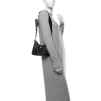 PRADA Saffiano Lux Re-Edition 2005 Shoulder Bag Black