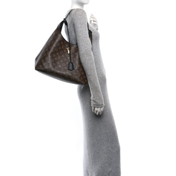 LOUIS VUITTON Monogram Flower Hobo Black