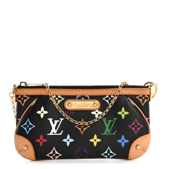 LOUIS VUITTON Monogram Multicolor Pochette Milla MM Black