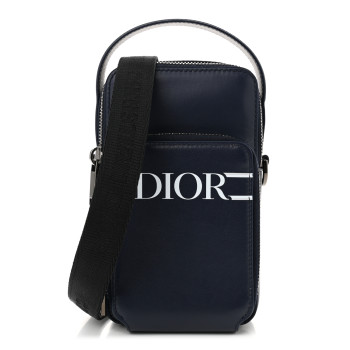 CHRISTIAN DIOR Calfskin Crossbody Bag Navy Blue