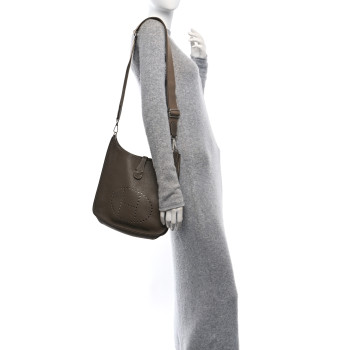 HERMES Taurillon Clemence EVELYNE III PM Etoupe HERMES Taurillon Clemence EVELYNE III PM Etoupe