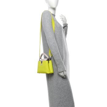 LOUIS VUITTON Taurillon Mini Capucines Yellow Beige