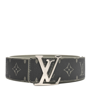 LOUIS VUITTON Monogram Eclipse 40mm LV Initiales Reversible Belt 85 34 Khaki Gradient