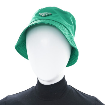 PRADA Re-Nylon Triangle Womens Bucket Hat S Menta