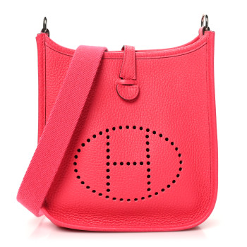 HERMES Taurillon Clemence Evelyne TPM Rose Shocking